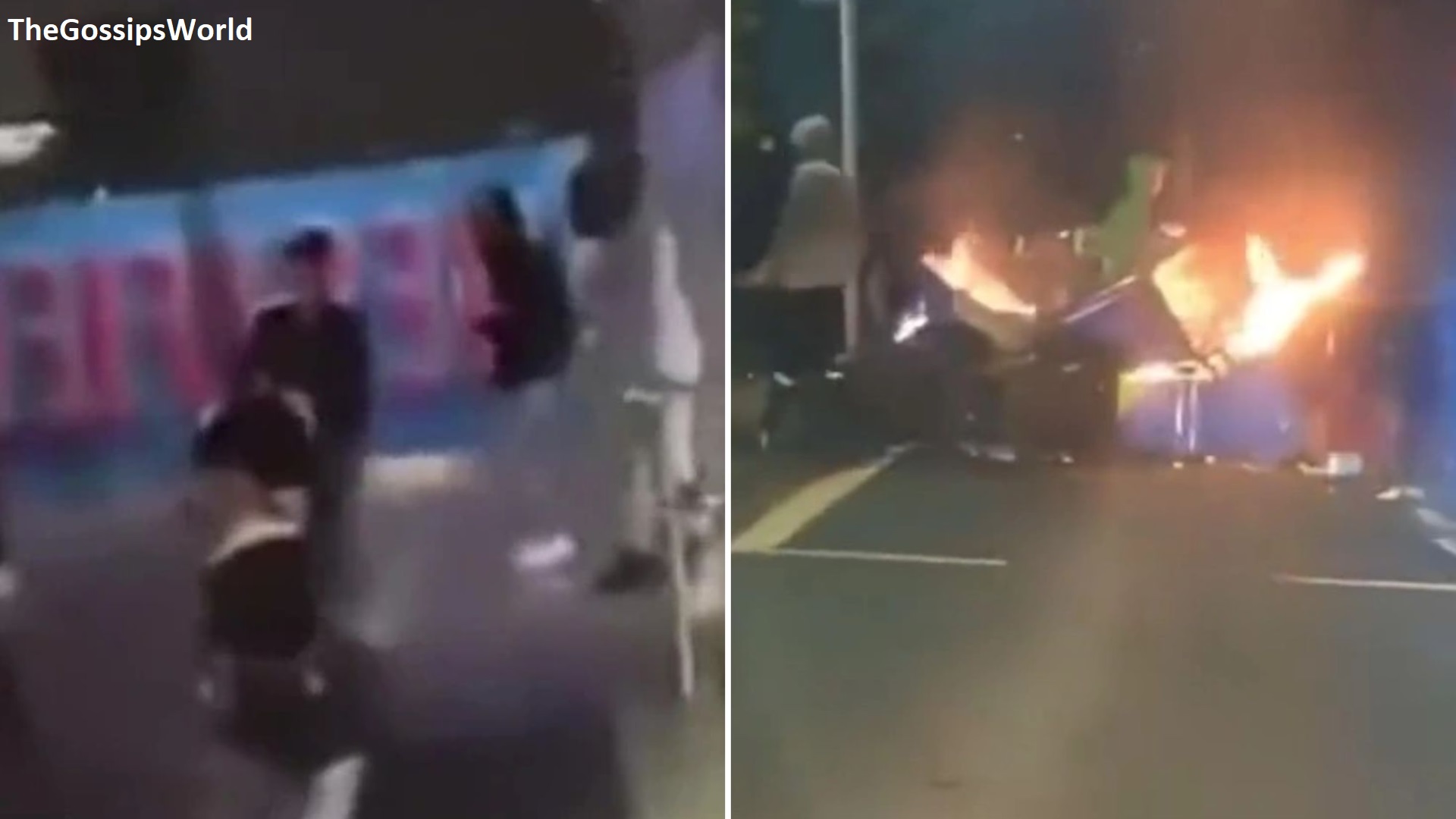A Mum & Her Baby Caught In Fire As A Teen Spark Fireworks During Halloween Video