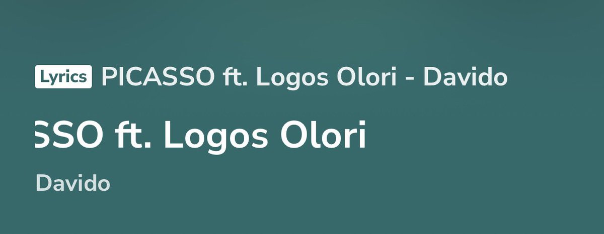 PICASSO Ft. Logos Olori Lyrics